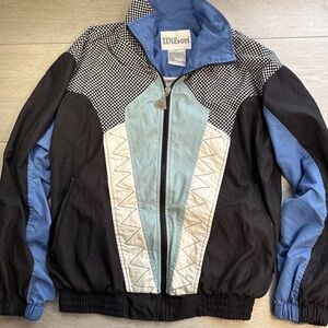 Wilson Advantage Vintage “80’s” Style Bomber Windbreaker Zip Lined Jacket Size S